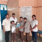 Sanitizer distribution at Prakash School, Ahmedabad